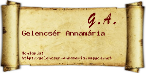 Gelencsér Annamária névjegykártya